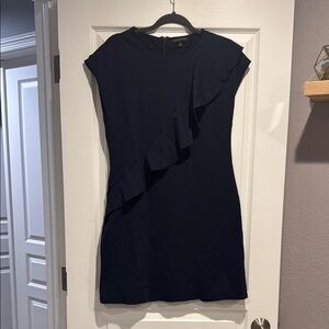 Banana Republic Blue Asymmetrical Ruffled Cocktail Dress